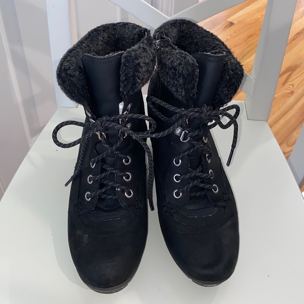 Rockport Shoes | Rockport Adiprene by Adidas Leather Wedge Boots with Fur